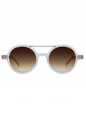 KOMONO The Vivien Sunglasses NEW Clear and Brown Round